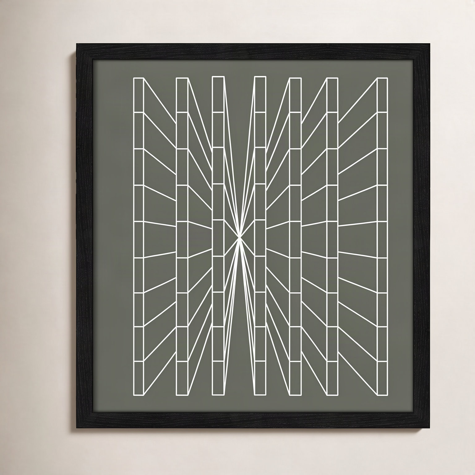 Olive Perspective by Sandi Hauanio, 17" H x 17" W x 0.75" D, Black Wood Grain