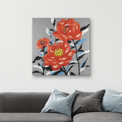 Three flowers - 32"x32" art on canvas