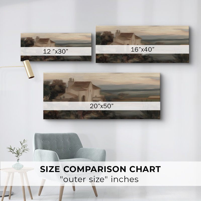 Série paysage - CXCV - Toile tendue avec châssis - Prêt à accrocher, H 12 po x l 30 po