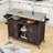 Cheyene Rolling Kitchen Island with Stainless Steel Top and Lockable Wheels-1181725078