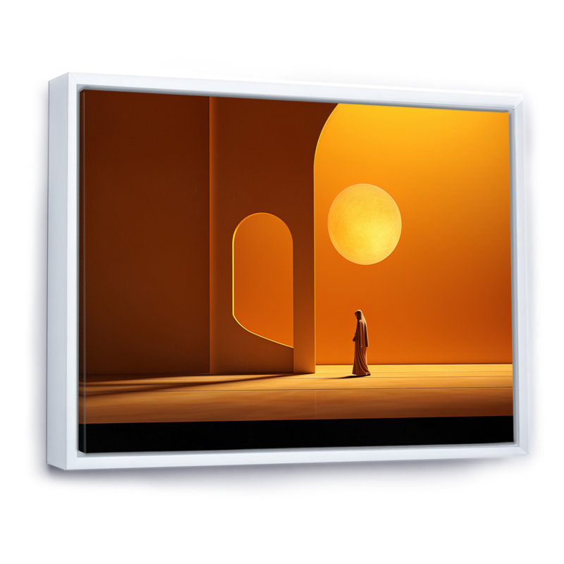" Islam Art The Light II ", H 24 po x l 32 po x P 1 po, Cadre flottant blanc