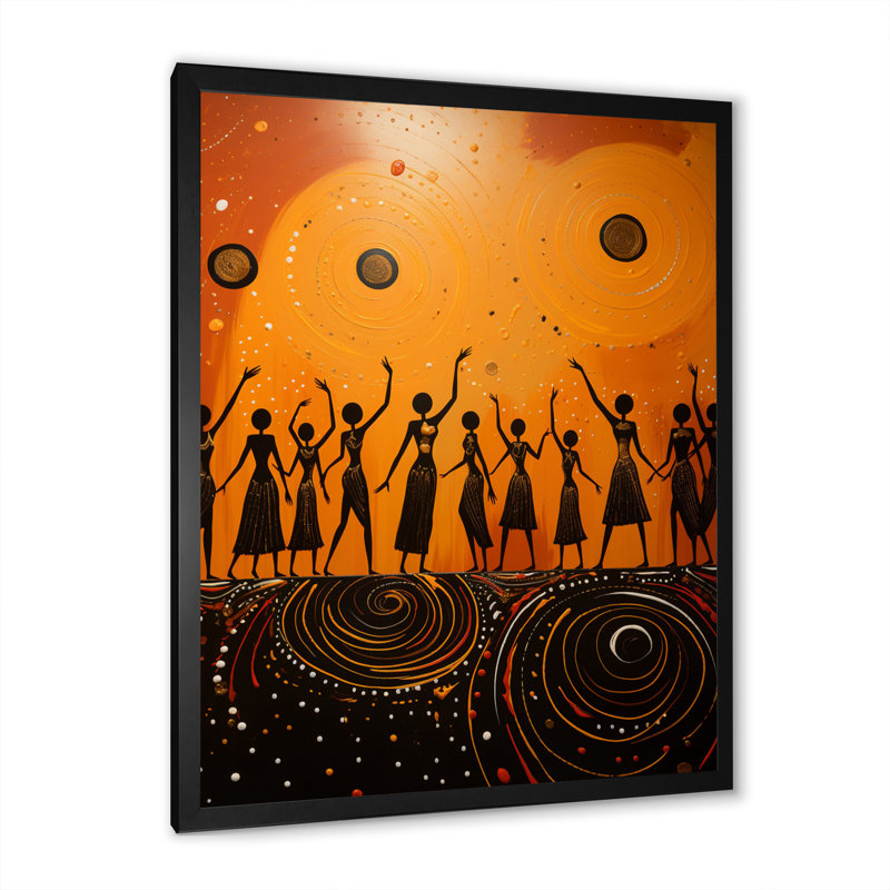 «Horey African Tribal Dance IV», reproduction sur toile, Cadre photo noir simple, H 20 po x l 12 po x P 1 po