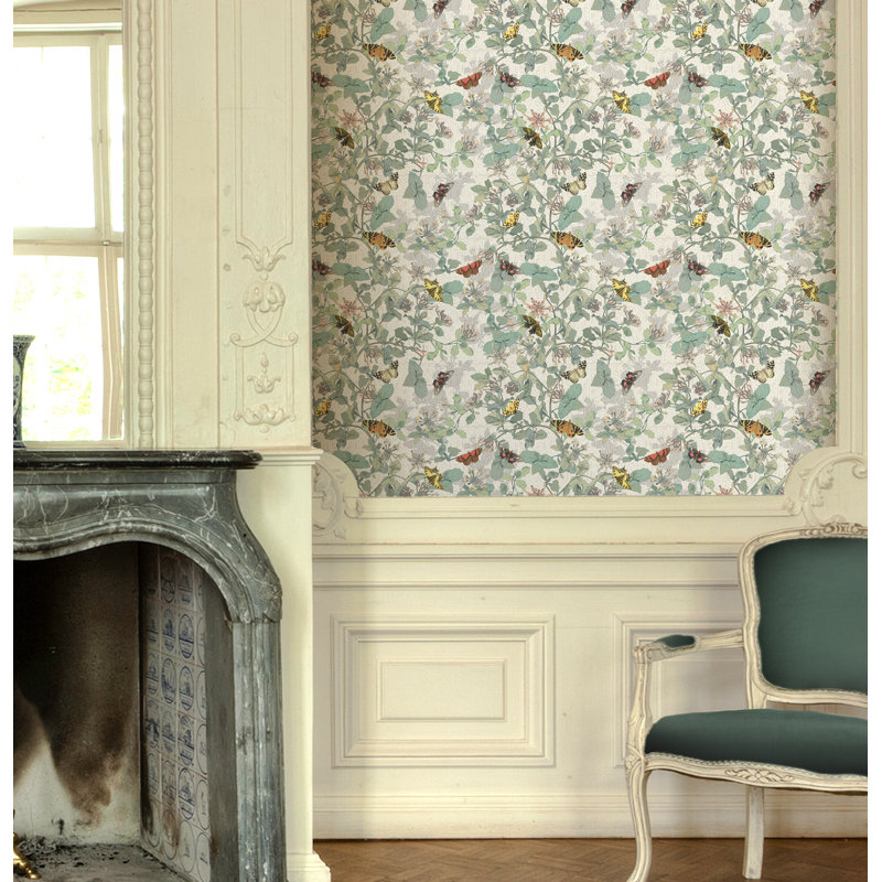 Yuki Osada Floral Wallpaper Double Roll, Teal