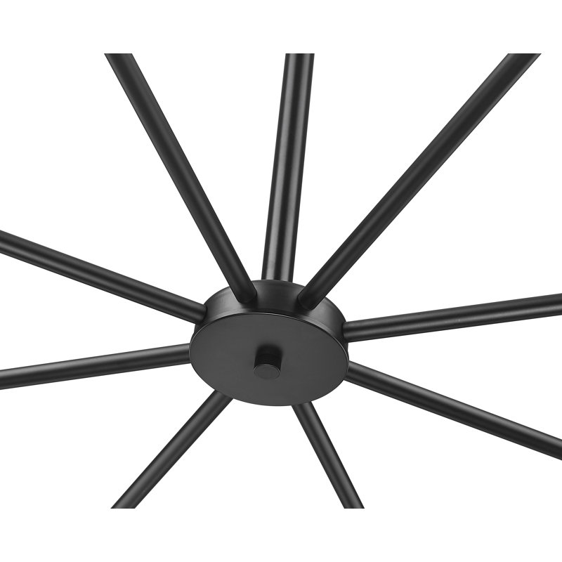 Lustre moderne Mattera, H 19,25 po x l 42 po x P 42 po, Noir mat, 8 lumières