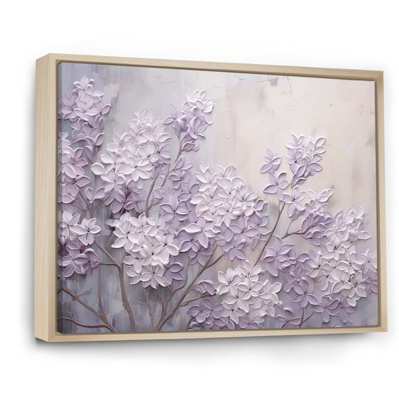 Blooming Lilac Melody I - Lilacs, art mural encadré, H 34 po x l 44 po, Reproduction avec cadre flottant, Naturel