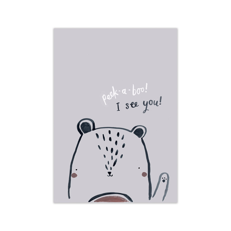 Peek A Boo Bear - Print, 42cm H x 29.7cm W x 3cm D, No Framed