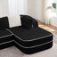 Canapé de 106 po en tissu non assemblé de 32 po sans assemblage, couleur contrastée, canapé moelleux et confortable avec méridienne en L, pour le salon, noir-1913601416