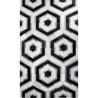 Jessiana Cowhide Geometric Indoor Rug