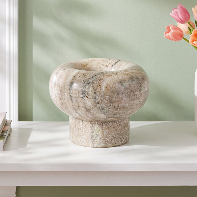 Kallie 3'' H Marble Tabletop Tealight Holder