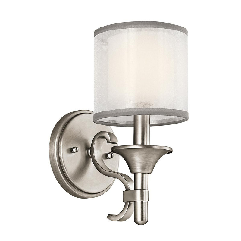 Eisen 1-Light Dimmable Antique Pewter Armed Sconce