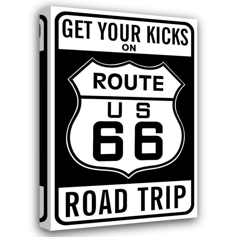 Art rétro sur toile de la collection Trinx de Trinx, titre Route 66, H 48 po x l 33 po