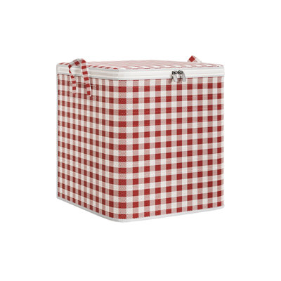  Double Zipper Storage Bins with Lids, Heavy Duty Closet Organizers and Storage, Foldable Clothes Storage Bags, Storage Containers for Blanket, Comforter, Pillow, Bedding (Red, M)
