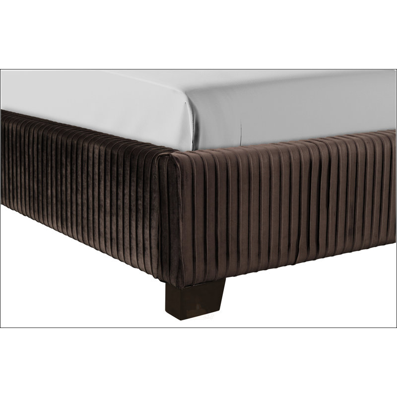 Grand lit tapissier, Grand lit, Brun foncé
