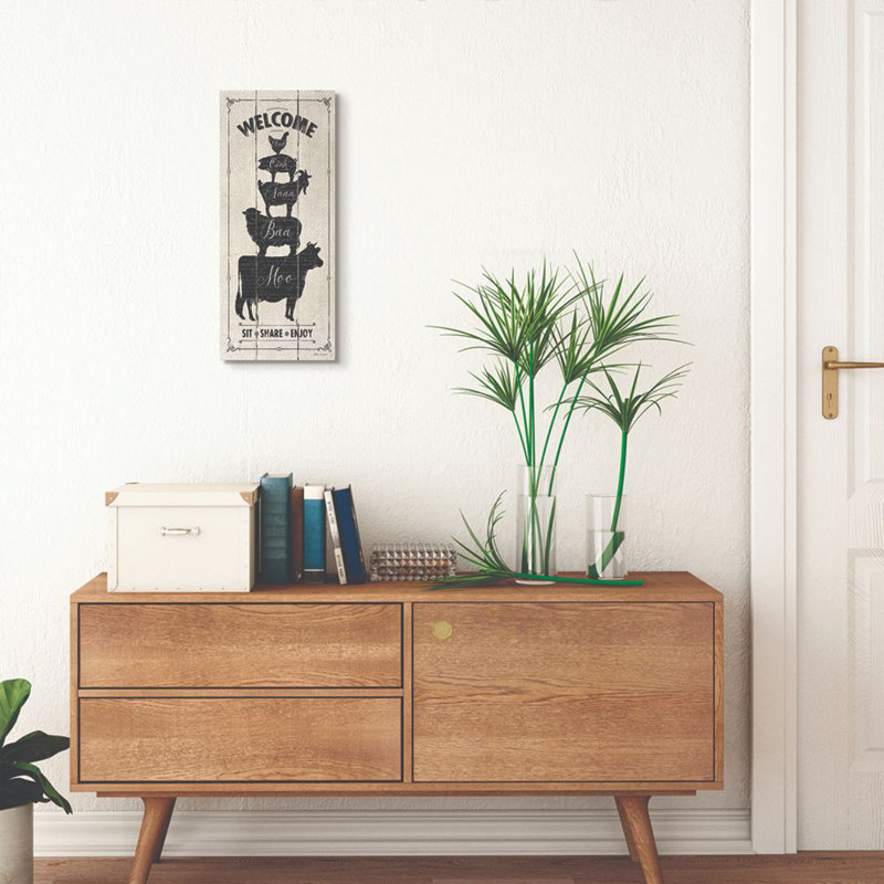 «Welcome Farm Animal», impression textuelle sur toile, Toile tendue, H 24 po x l 10 po x P 1,5 po