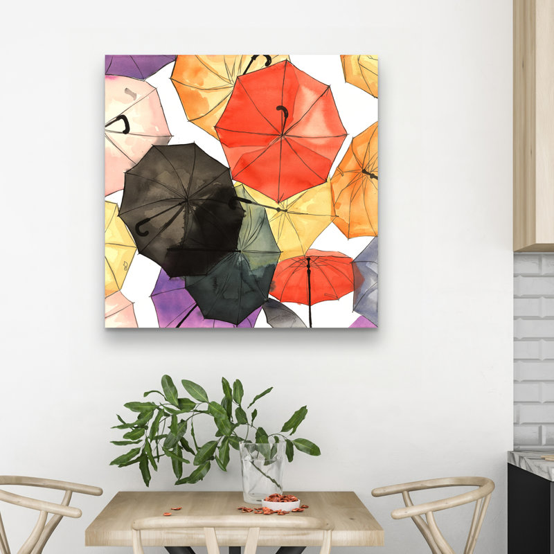 Suspended umbrellas - 32"x32" art on canvas