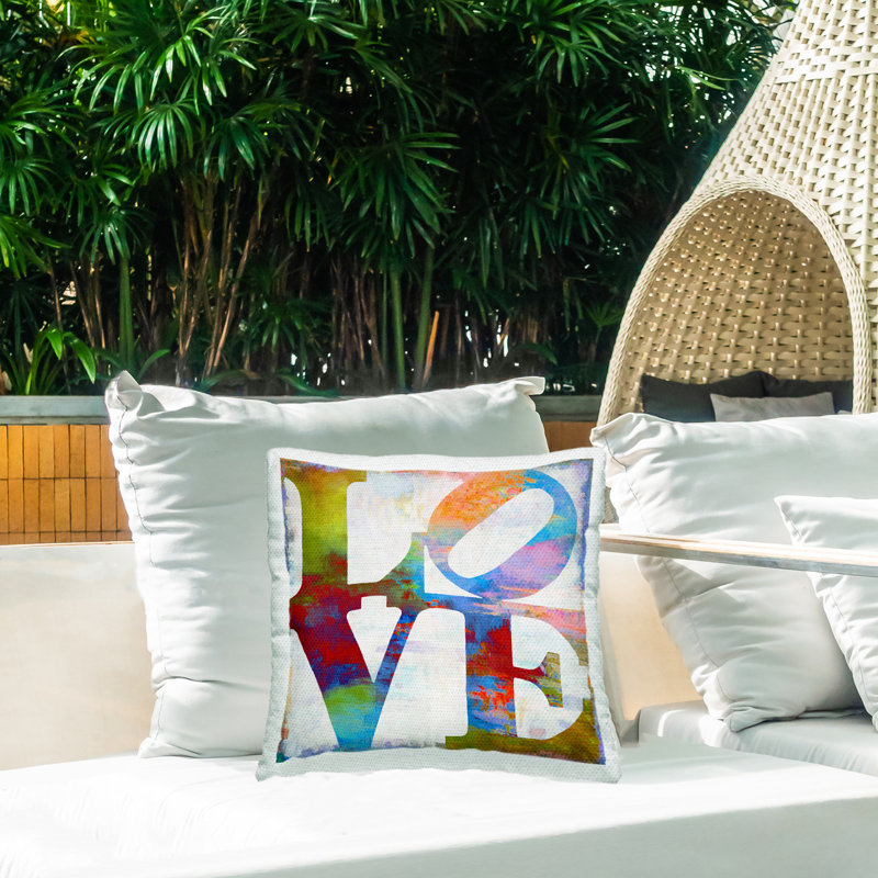 Coussin d'extérieur Rainbow Love