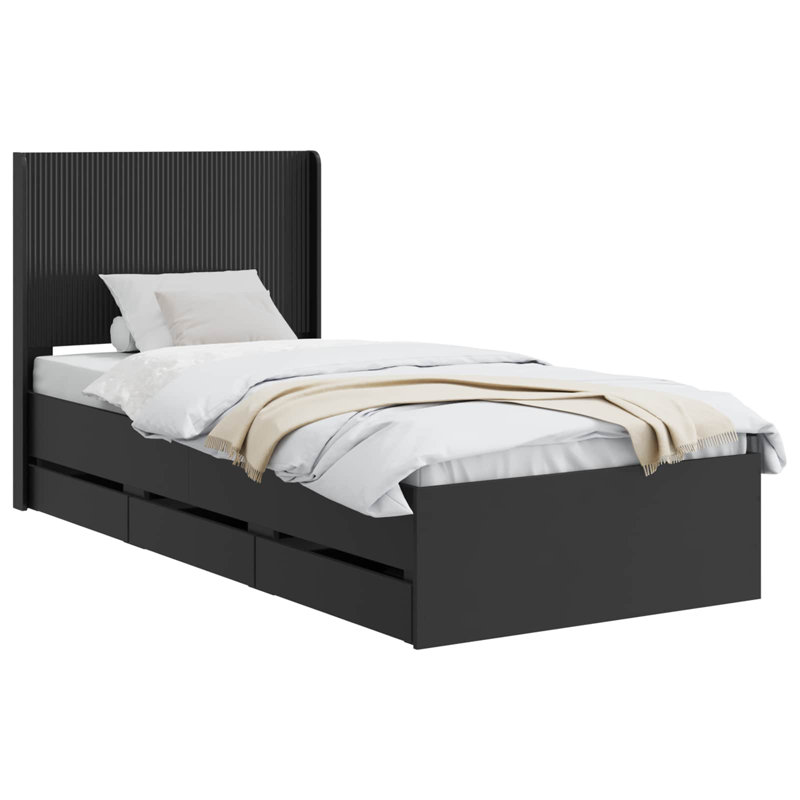 Bed, European Single (90 x 200 cm), Black