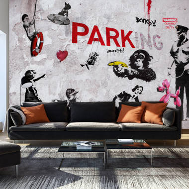 Banksy collage Abstract Wallpaper - TenStickers