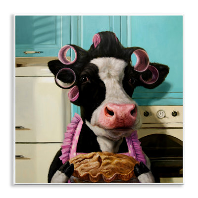 Glamorous Farm Cow Baking Pie Hair Rollers By Lucia Heffernan
