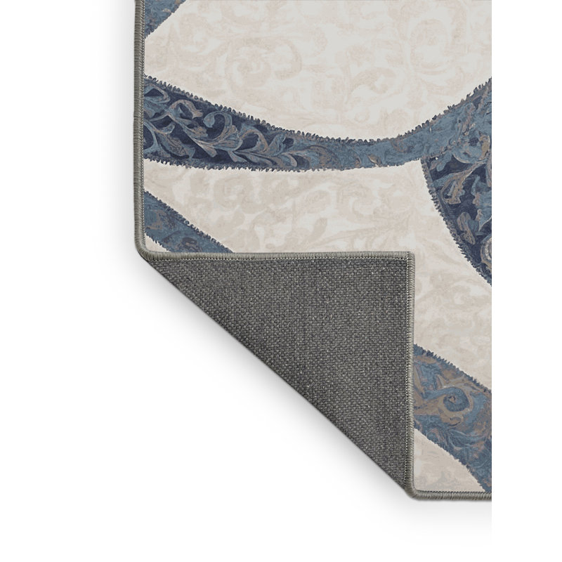 Tapis gris soyeux et moelleux, Rond 3 pi