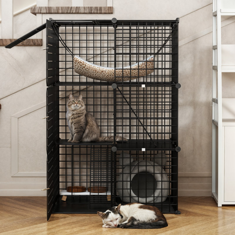 Bolanos Small Indoor/Outoor Cat Cage, Catio, Cat Playpen, Black