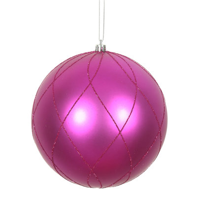 6" Matte and Glitter Swirl Ball Ornament