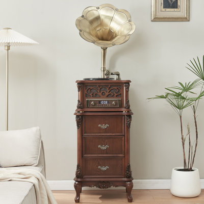 Nut-brown+Gold Free Form Solid Wood+Copper Media Players