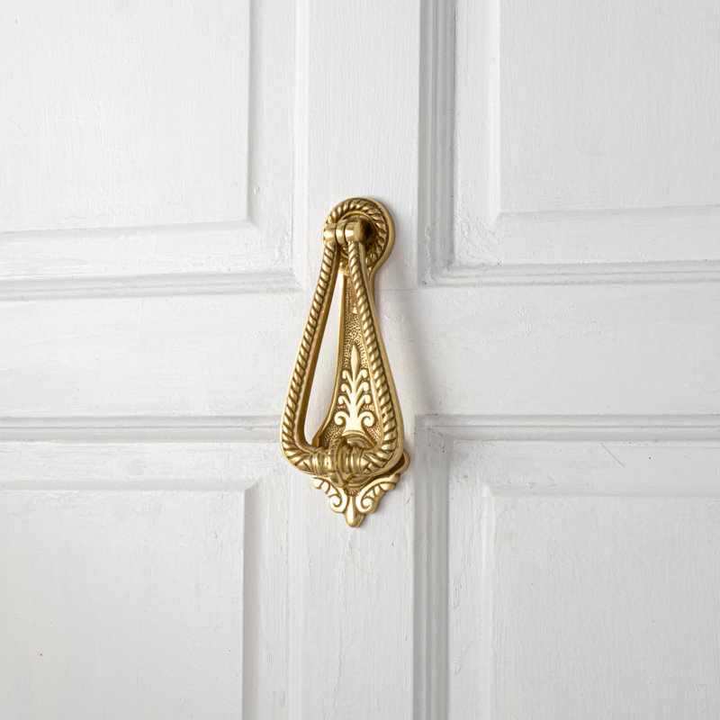 Ornamental Design Front Door Knocker Brass Finish Gate Knocker
