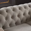 Canapé Chesterfield en tissu de lin