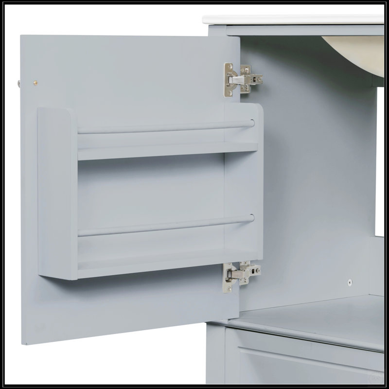 Meuble-lavabo autoportant de 36 pouces avec lavabo en céramique, rangement spacieux, décor moderne et traditionnel élégant