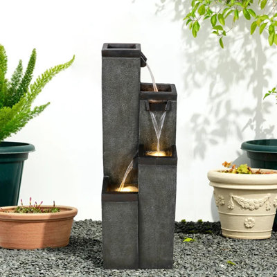 Kayzia Handcrafted Cascade Fountain with Lights