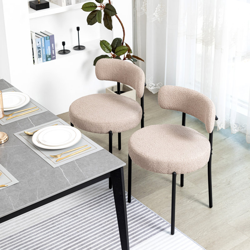 Ameira 75.95cm H Upholstered Metal Side Chair, Tan