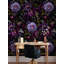 Papier peint floral noir Moody