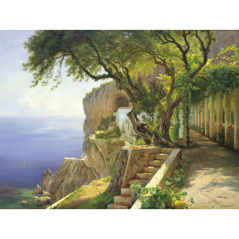 Pergola in Amalfi - reproduction d'art sur toile tendue, H 24 po x l 32 po