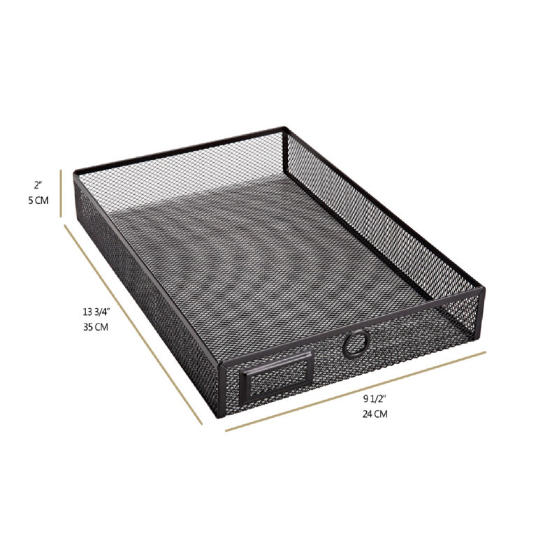 Schaeffer Mesh Stackable File Organizer, Black