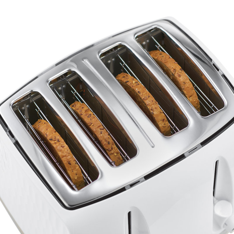 Russell Hobbs 4 Slice Honeycomb Toaster, White