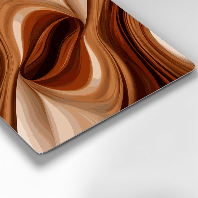 Gradient Abstract 52 Brown Metal Wall Art, 16" H x 16" W
