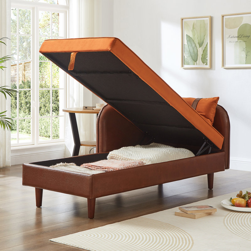 Chaise longue avec rangement Modern Upholstery, Orange