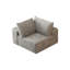 Canapé modulaire moderne en velours côtelé moelleux gris, sans assemblage