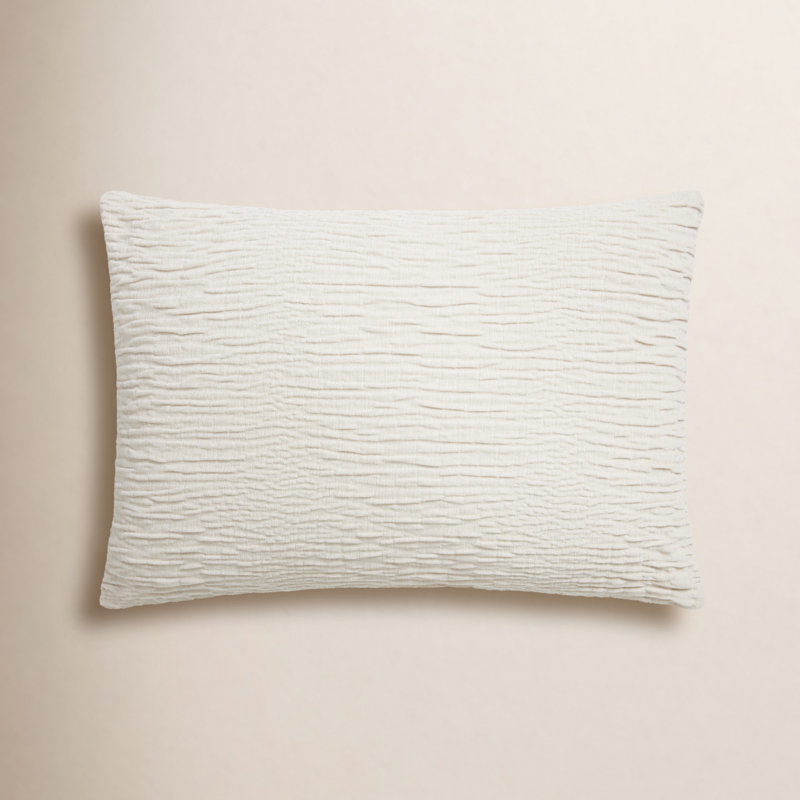 Housse de coussin rectangulaire Edan, H 16 po x l 26 po, Argent, Polyester/ Bourre en polyester