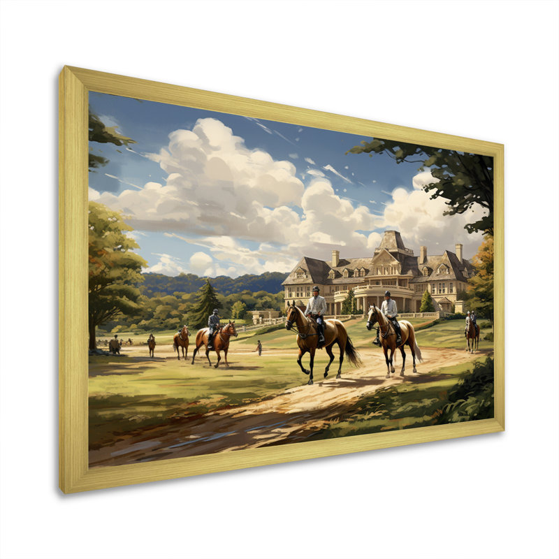 Art mural sur toile Country Club, Encadrement doré, H 30 po x l 40 po x P 1,5 po