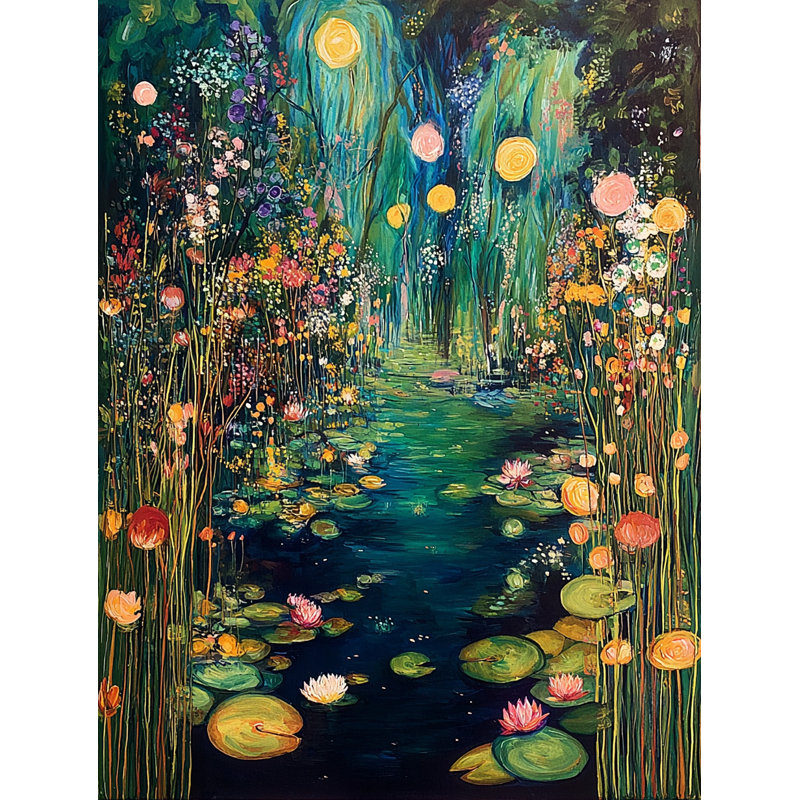 «Moonlit Lily», art mural sur toile tendue, H 40 po x l 30 po x P 1,5 po