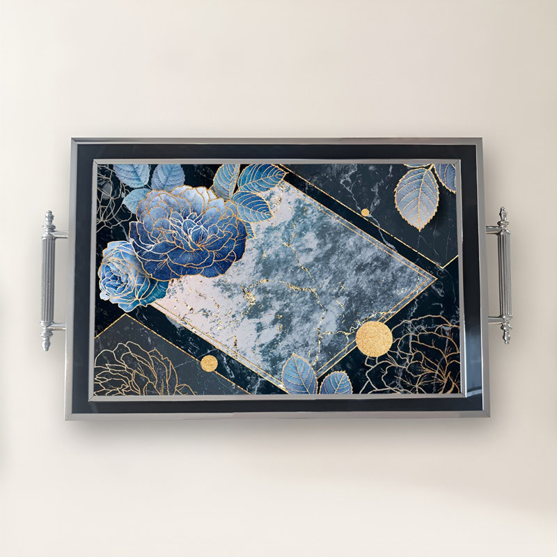 Elegant Glass Tray, 19.7 x 11.4 x 1.4 inches | 100% Durable Glass Construction | Easy to Clean with Damp Cloth | Ideal for Serving, Decorative Display, and Organizing | Stylish Addition to Home Décor
