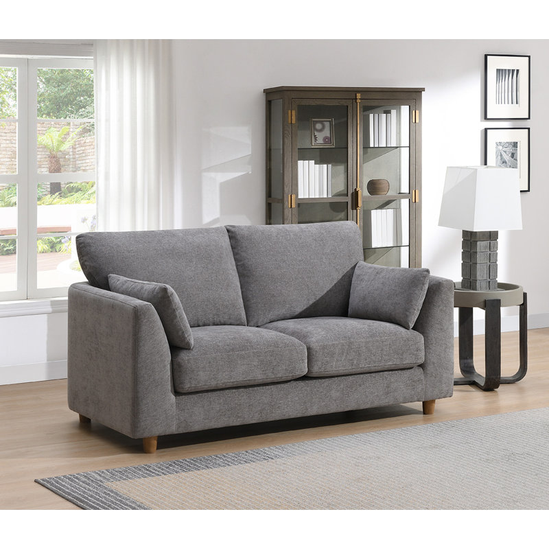 Anna Woven Fabric Upholstered Sofa, Stone, 2
