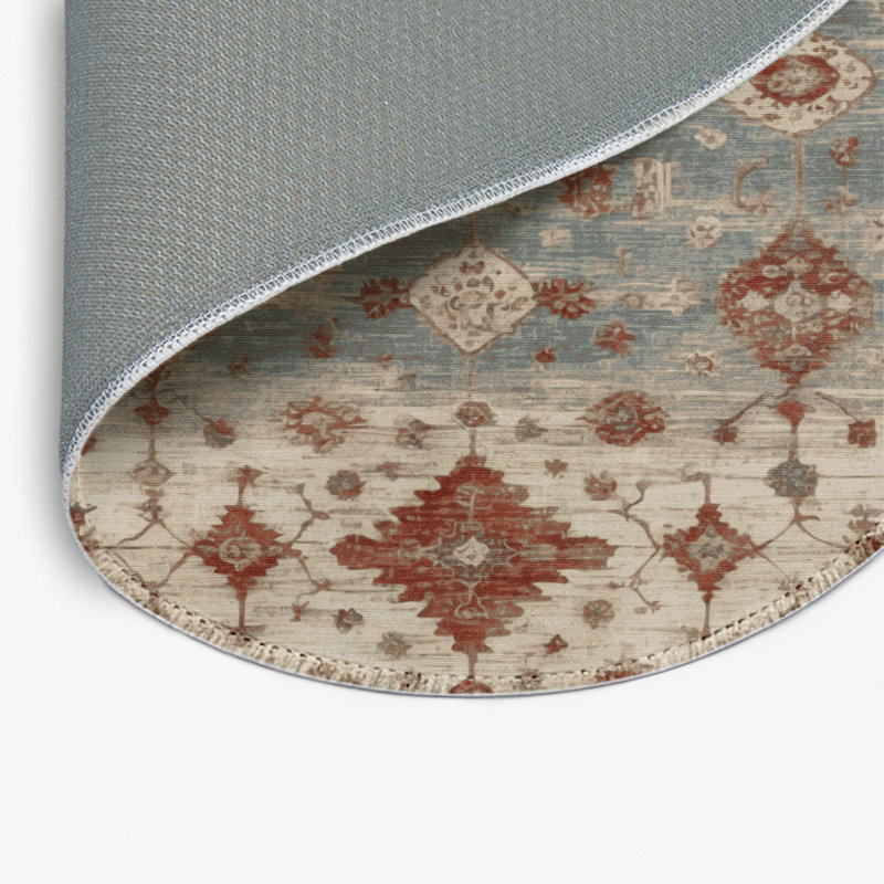 Tapis gris intérieur et extérieur surteint, Rond 5 pi