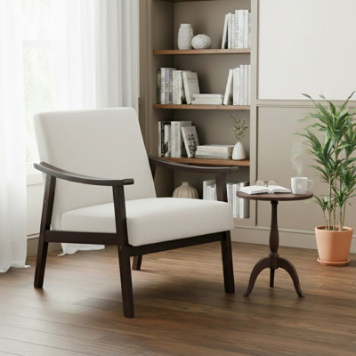 Medieval-Style Modern Solid Wood Frame Upholstered Armchair
