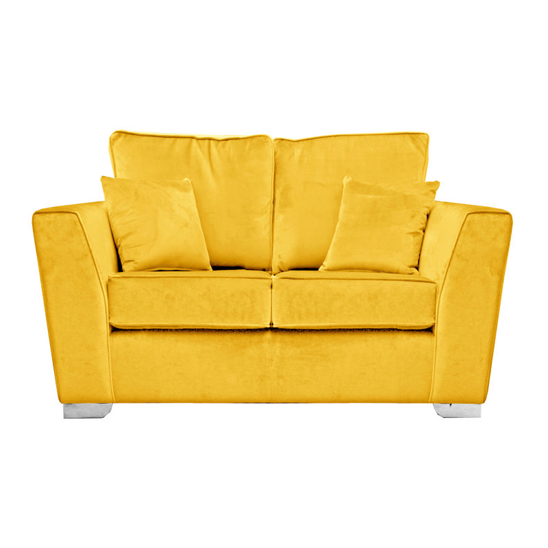 Quade 2 Seater Velvet Sofa, Lemon