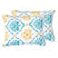  Ensemble d'édredon réversible moderne et contemporain en microfibre bleu / jaune-502549268