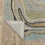 Tapis gris / bleu à motif de vagues abstraites en laine Renli-834111716