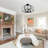 4- Lights Hexagonal Semi Flush Mount